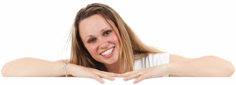 Girl pointing down